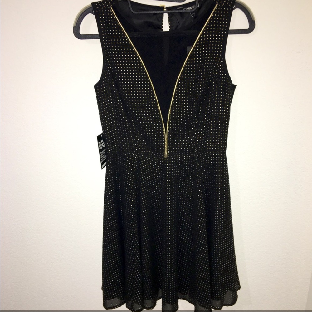 Black and Gold Studded Express Dress